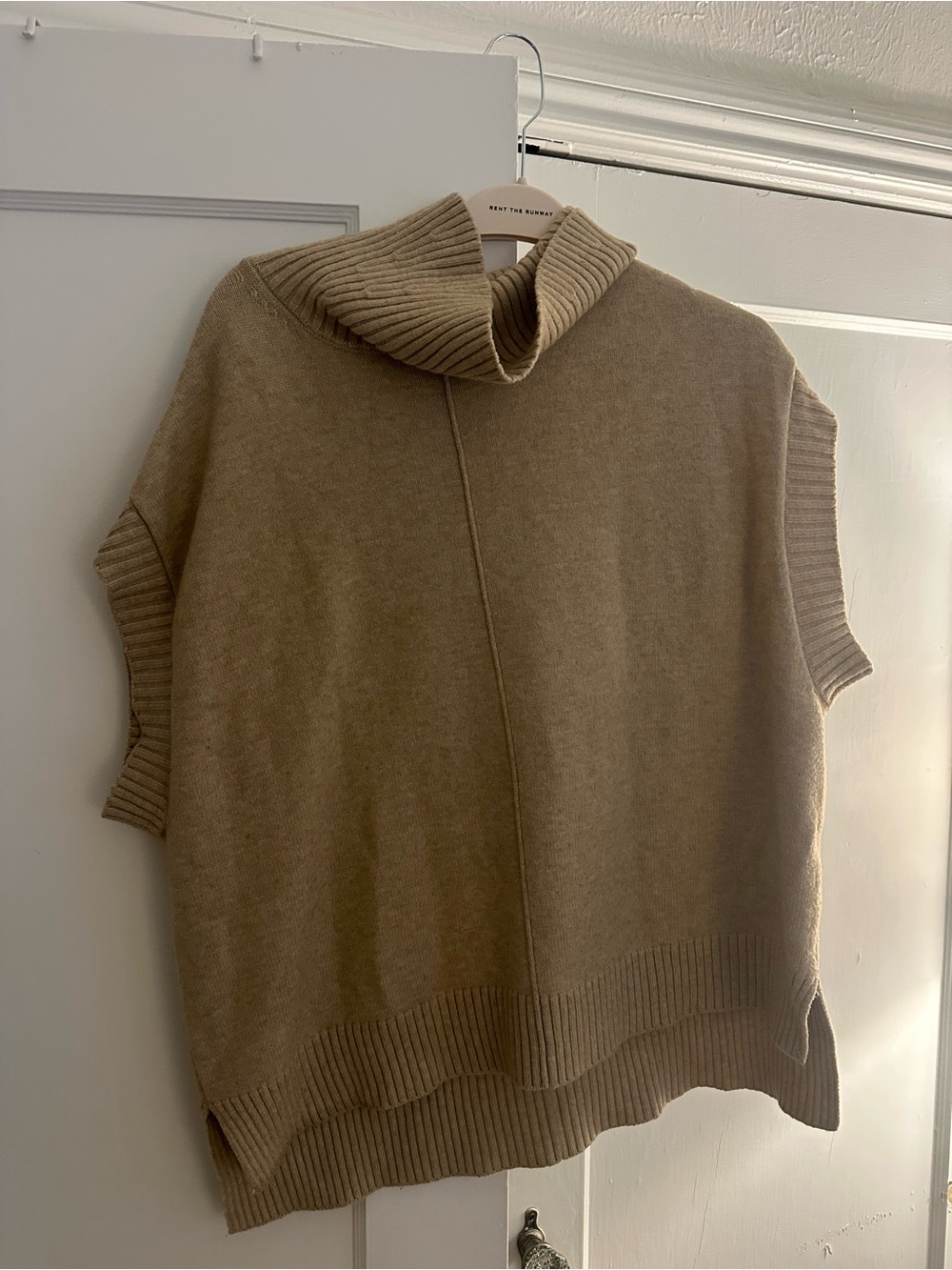 Anthropologie Camel Sleeveless Cowl Neck Sweater